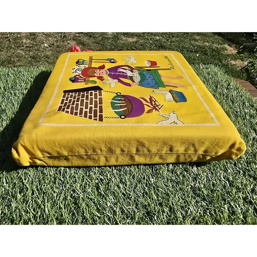 Vintage Super Rare German Pillow/Cushion Cinderella Snow White 7 Dwarfs